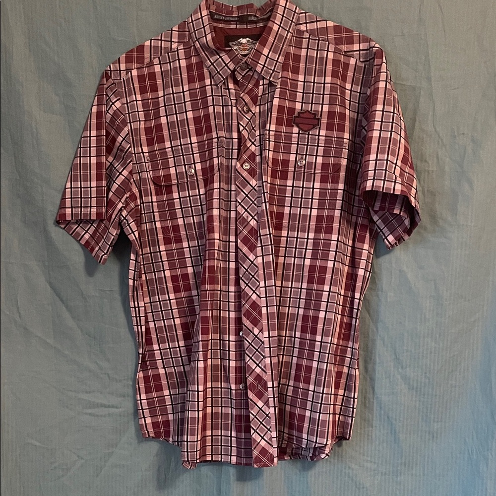 Harley Davidson Men's Plaid Short Sleeve Shirt